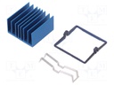 Heatsink: extruded; grilled; blue; L: 31mm; W: 31mm; H: 17.5mm