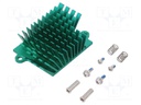 Heatsink: extruded; grilled; green; L: 41mm; W: 45mm; H: 15mm; 3.3°C/W