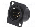 Socket; XLR; male; PIN: 5; soldering; black; metal; 19x24mm
