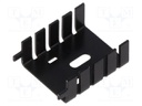 Heatsink: extruded; U; black; L: 33.8mm; W: 25.4mm; H: 12.7mm; 20K/W