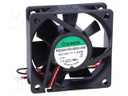 Fan: DC; axial; 12VDC; 60x60x20mm; 33.13m3/h; 30dBA; ball bearing