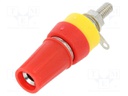 Socket; 4mm banana; 15A; 250VDC; L: 42mm; red; nickel plated