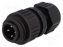 Connector: circular; plug; male; IP67; CA; PIN: 4(3+1); 3+PE; 400V