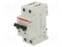 Circuit breaker; 400VAC; Inom: 16A; Poles: 2; DIN; Charact: D; 10kA