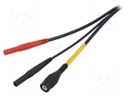 Test lead; BNC plug,banana plug 4mm x2; insulated; Len: 1.6m