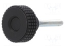 Knob; Ø: 31mm; Ext.thread: M6; 40mm; H: 24mm; technopolymer (PP)