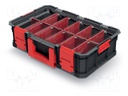 Container: cuvette; with partitions; black; 517x331x134mm; 20kg