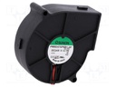 Fan: DC; blower; 24VDC; 75x75x30mm; 23.11m3/h; 43.5dBA; Len: 300mm