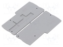 End piece; grey; Width: 2.2mm; Ht: 33.8mm; L: 74.4mm