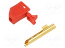 Plug; 4mm banana; 19A; 30VAC; 60VDC; red; non-insulated; 1mm2