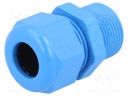 Cable gland; with long thread; PG16; IP68; Mat: polyamide; blue