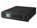 Power supply: UPS; 660x465x125mm; 2.4kW; 3kVA; 32.5kg; 7Ah; 0÷40°C