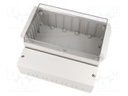 Enclosure: wall mounting; X: 213mm; Y: 185mm; Z: 104.5mm; RCP; ABS