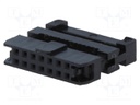 Plug; IDC; female; PIN: 14; with cable clamp; IDC; for ribbon cable