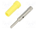 Socket; 2mm banana; 10A; 70VDC; 24.5mm; yellow; Mounting: on panel