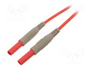 Test lead; banana plug 4mm,both sides; insulated; Len: 2m; red