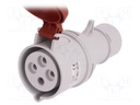 Connector: AC supply 3-phase; plug; female; 32A; 400VAC; IEC 60309