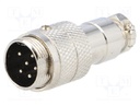 Plug; microphone; male; PIN: 6; for cable; straight