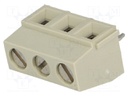 PCB terminal block; angled 90°; 5mm; ways: 3; on PCBs; 0.05÷1.4mm2