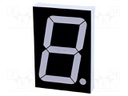 Display: LED; 7-segment; 56mm; 2.3"; No.char: 1; amber; 160mcd; anode