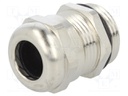 Cable gland; PG13,5; IP68; Mat: brass; Body plating: nickel