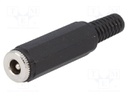 Plug; DC supply; male; 5,5/2,5mm; 5.5mm; 2.5mm; for cable; straight