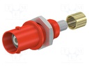 Connector: socket; BNC; red; Connection: screwed,crimped; on panel