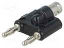 4mm banana; BNC socket,banana 4mm socket x2; 500V; double