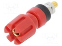 Socket; 4mm banana; 30A; 60VDC; 48mm; red; gold-plated; -20÷80°C