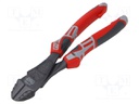 Pliers; side,cutting; high leverage; 200mm; with side face