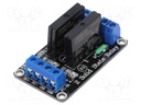 Module: relay; solid state relay; Channels: 2; 5VDC; max.240VAC; 2A