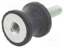 Vibration damper; M6; Ø: 20mm; rubber; L: 20mm; Thread len: 18mm