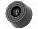 Quick mounting foot; black; polyetylene; A: 8mm; B: 20mm; C: 18mm