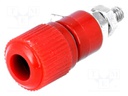 Socket; 4mm banana; 60VDC; L: 34mm; Cutout: Ø8mm; red