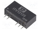 Isolated Board Mount DC/DC Converter, ITE, 2 Output, 1 W, 12 V, 41.6 mA, -12 V