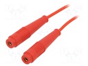 Test lead; 60VDC; 30VAC; 19A; banana socket 4mm,both sides; red