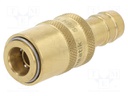 Quick connection coupling; straight; 10bar; Mat: brass; Seal: FPM