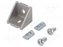 Angle bracket; for profiles; Width of the groove: 8mm; W: 38mm