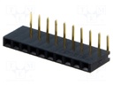 Socket; pin strips; female; PIN: 10; angled 90°; 2.54mm; THT; 1x10