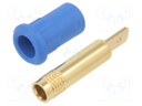 Socket; 4mm banana; 25A; 30VAC; 60VDC; 30mm; blue; gold-plated