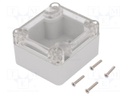 Enclosure: multipurpose; X: 57mm; Y: 63mm; Z: 37mm; ABS; grey; gasket