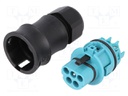 Plug; Connector: circular; male; PIN: 5; silver plated; 20A; 250V