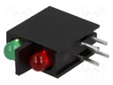 LED; in housing; red/green; 3mm; No.of diodes: 2; 20mA; 40°