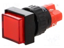 Switch: push-button; Pos: 2; SPDT; 3A/250VAC; 2A/24VDC; red; red