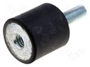 Vibration damper; M16; Ø: 100mm; rubber; L: 55mm; Thread len: 41mm