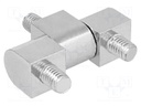 Hinge; zinc-plated steel; 49mm; Ext.thread: M8