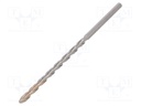 Drill bit; concrete; Ø: 8mm; L: 200mm; metal; cemented carbide