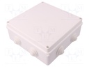 Enclosure: junction box; X: 196mm; Y: 196mm; Z: 78mm; wall mount