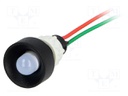 Indicator: LED; recessed; 24VDC; 24VAC; Cutout: Ø13mm; IP40; plastic