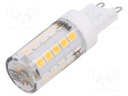 LED lamp; warm white; G9; 230VAC; 400lm; 3.2W; 2700K; CRImin: 80